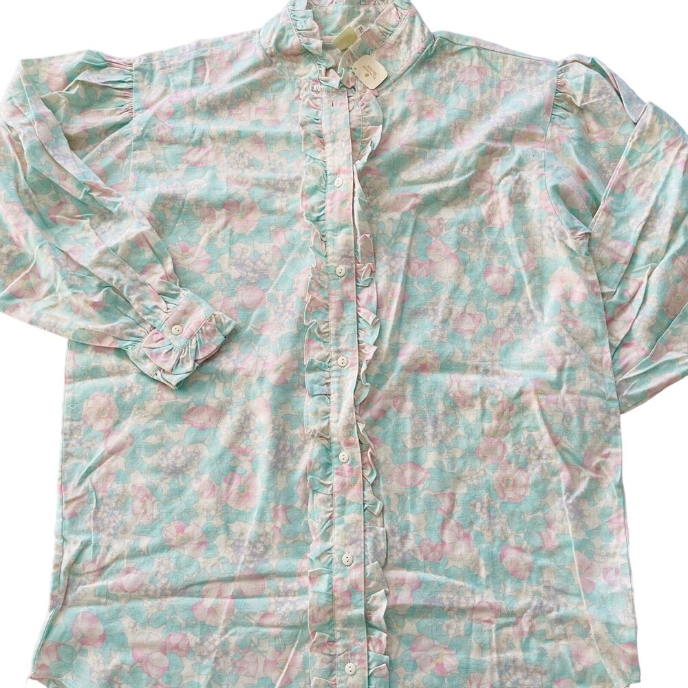 Victoria's Secret VINTAGE 90's Flannel Ruffle Nightshirt Floral Medium NEW w/Tag